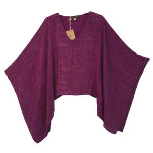 Harshita Designs 100% Silk Purple Poncho NWT